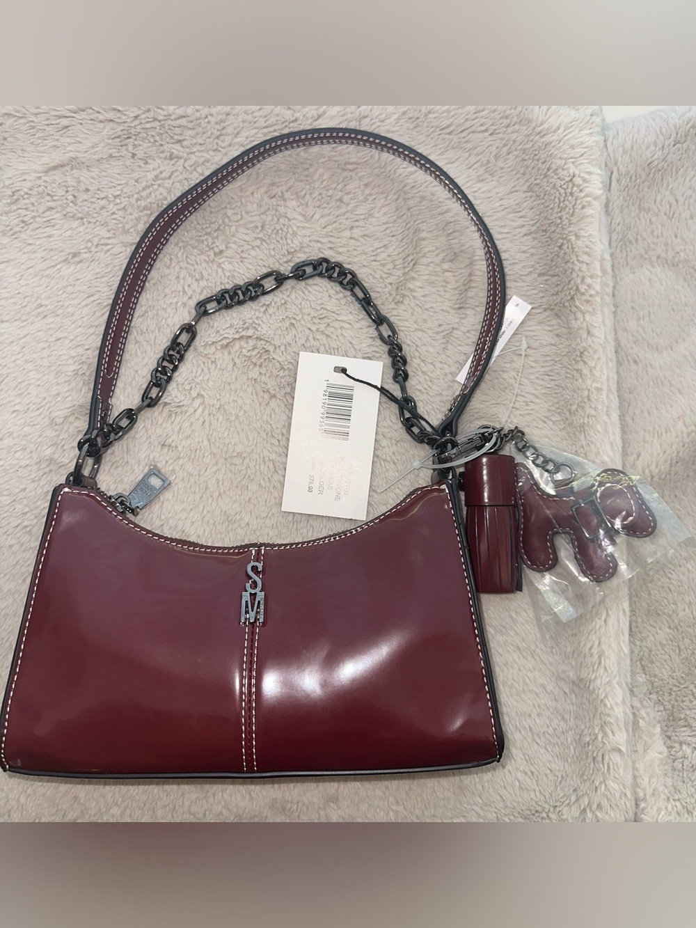 STEVE MADDEN Bmikas Glossy Bloodstone Shoulder Bag - Picture 11 of 14